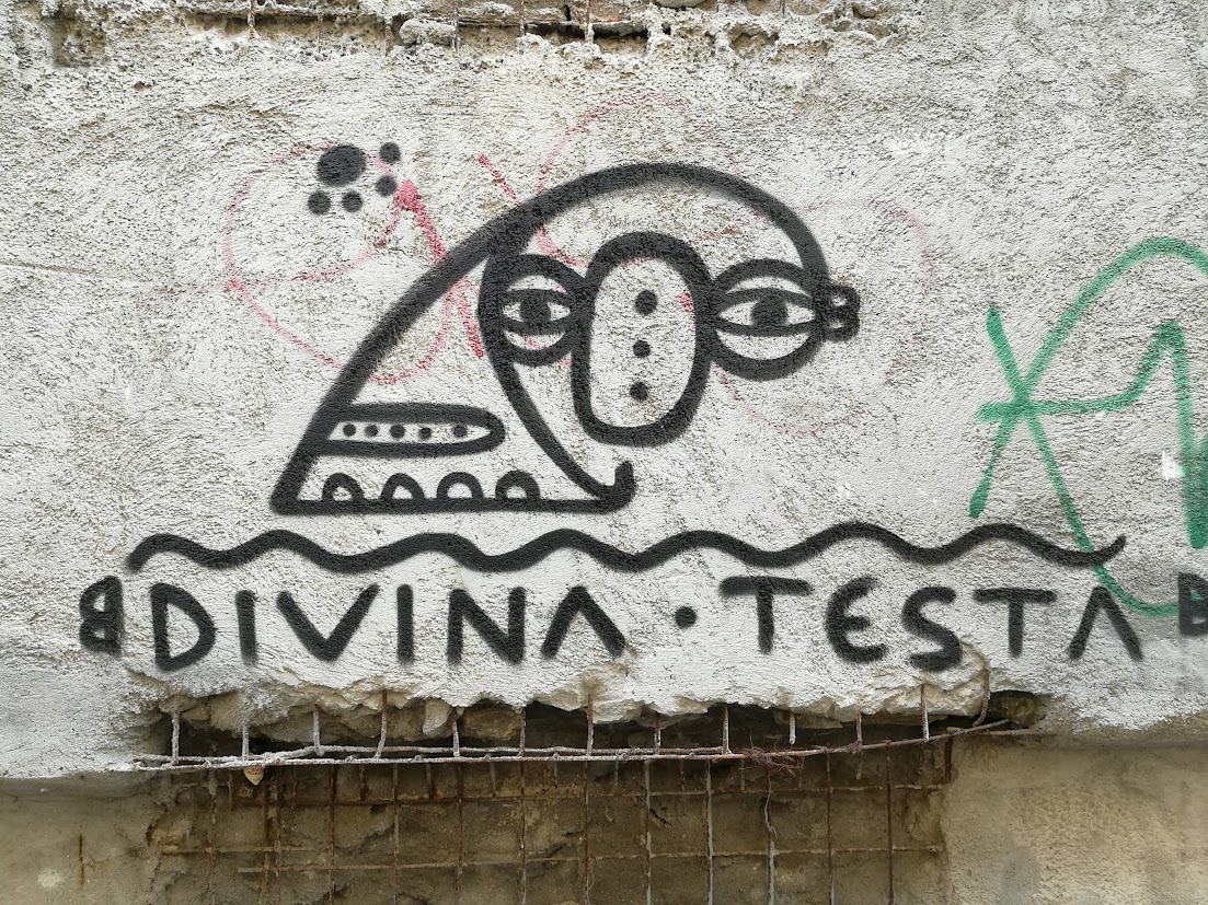Graffiti reading 'Divinia Testa'
